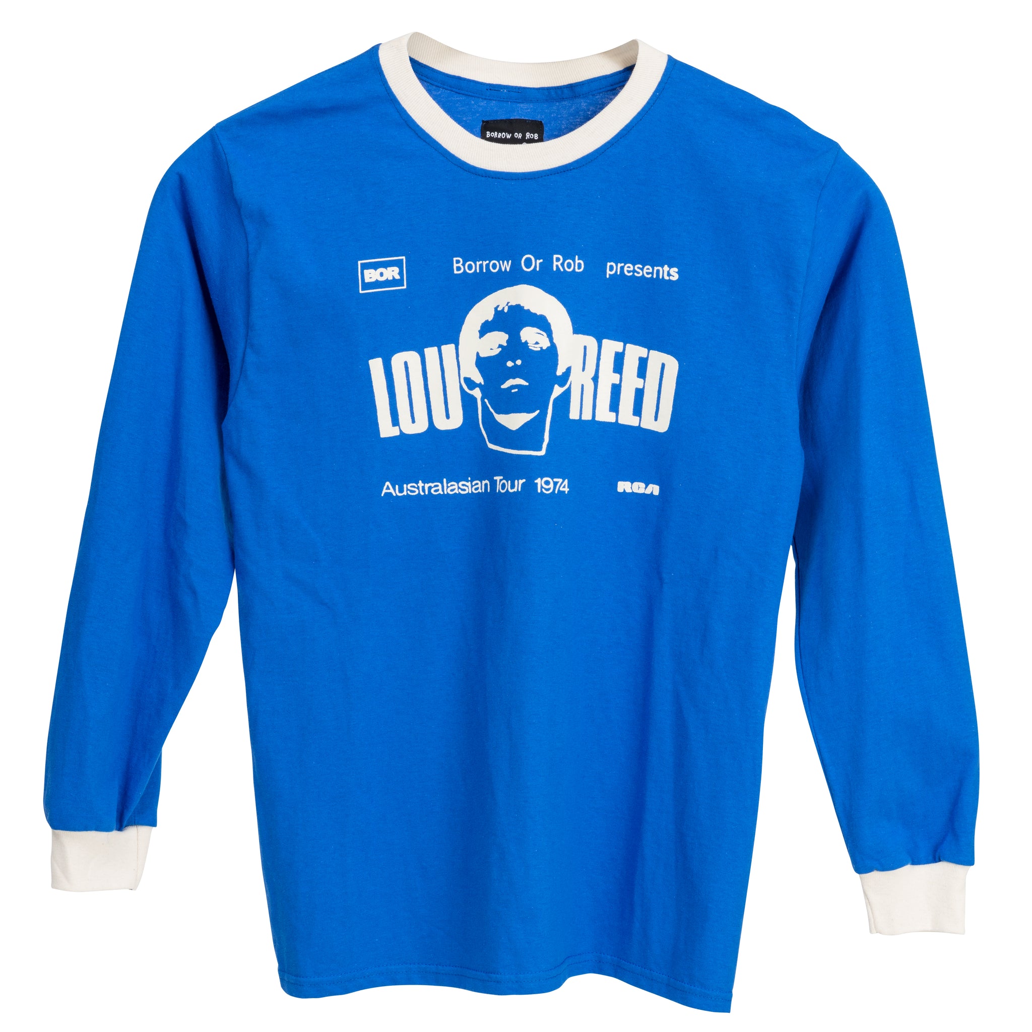 LOU REED LONG SLEEVE T-SHIRT BLUE/WHITE