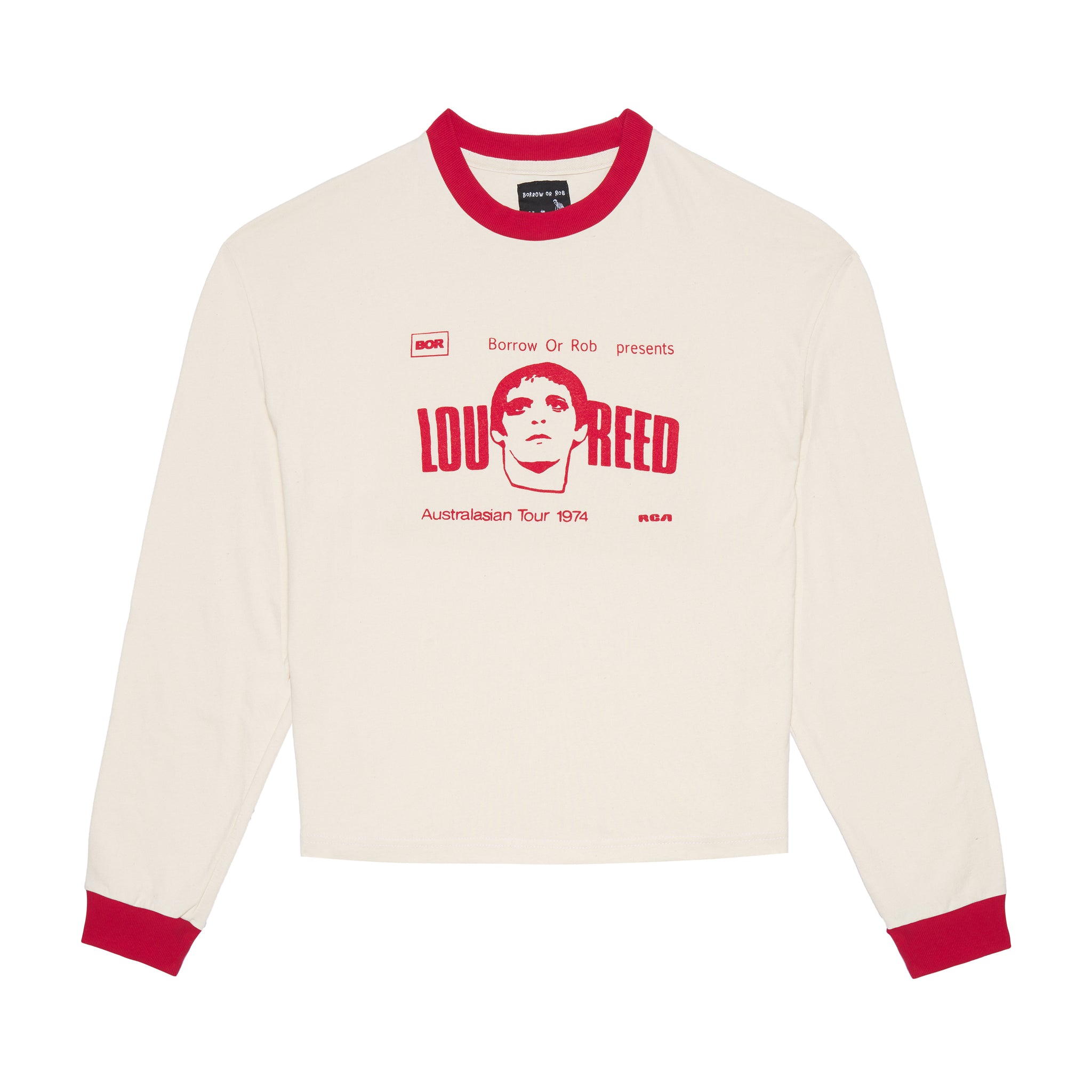LOU REED LONG SLEEVE T-SHIRT WHITE/RED